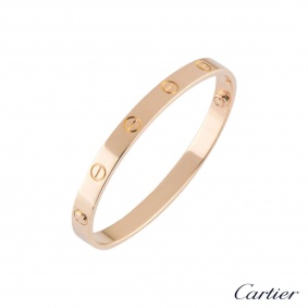 Cartier Rose Gold Plain Love Bracelet Size 16 B6035616